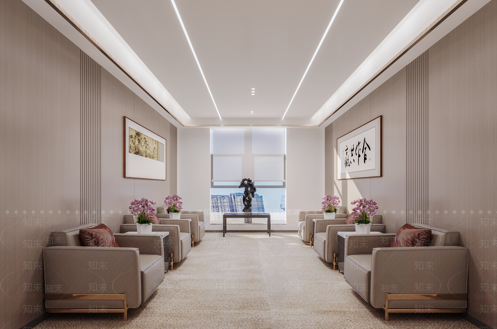 现代办公大厅3D模型下载【ID:1164994401】