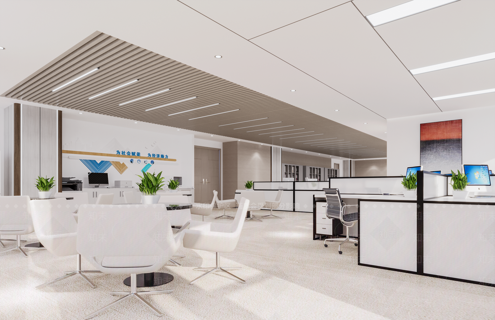 现代办公大厅3D模型下载【ID:1164994644】
