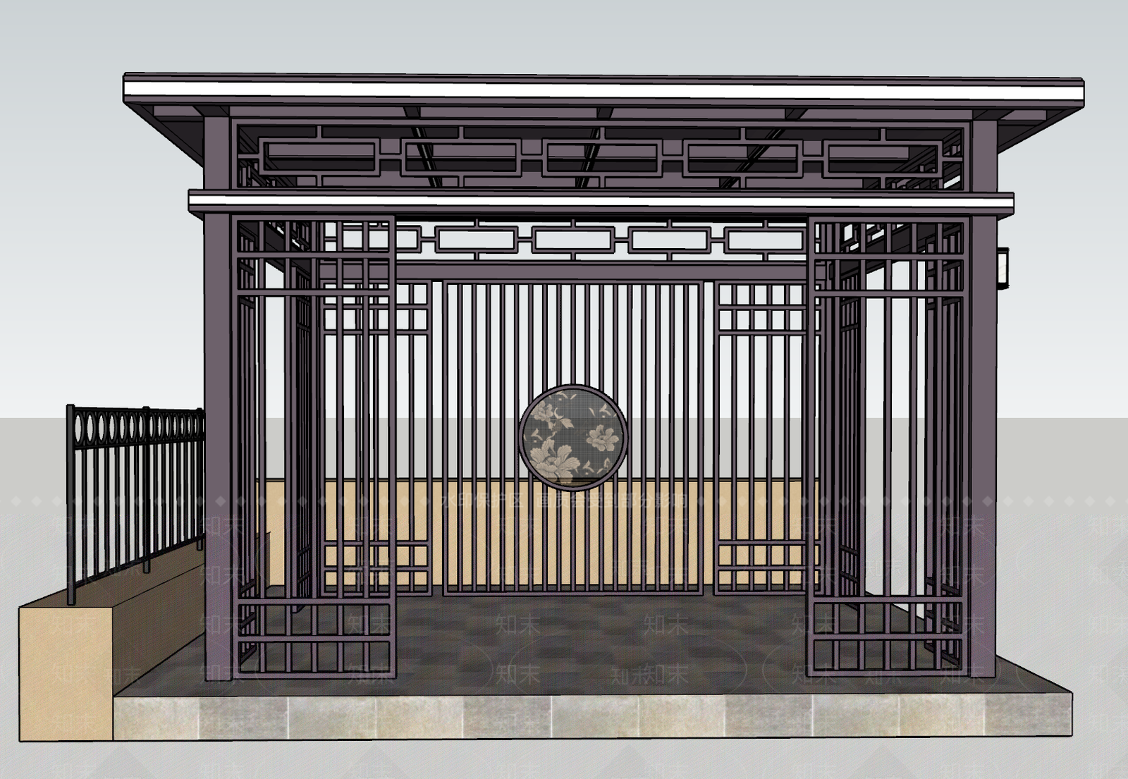 新中式极简乡村庭院SU模型下载【ID:1164995525】
