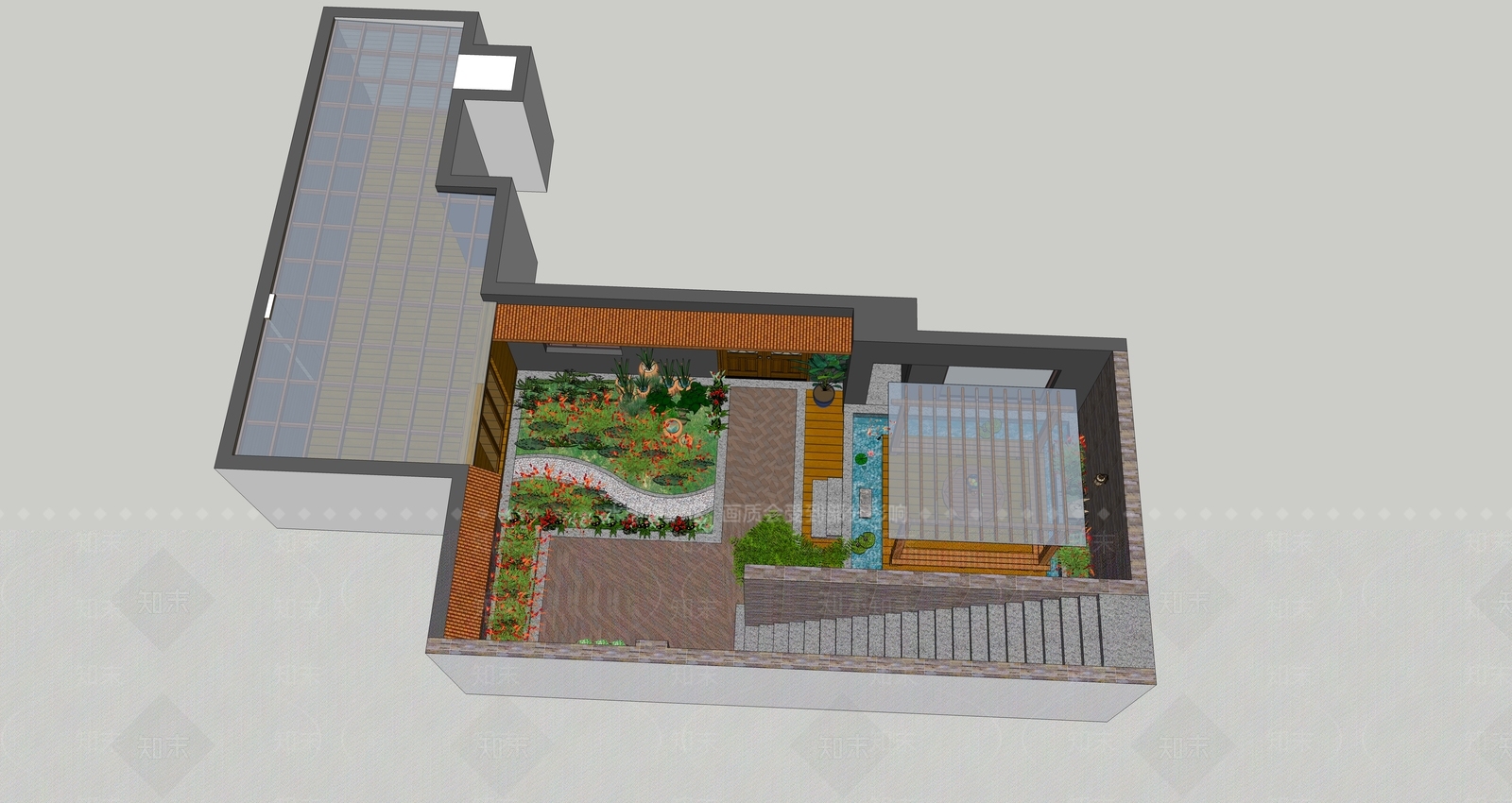 现代乡村庭院SU模型下载【ID:1164998269】