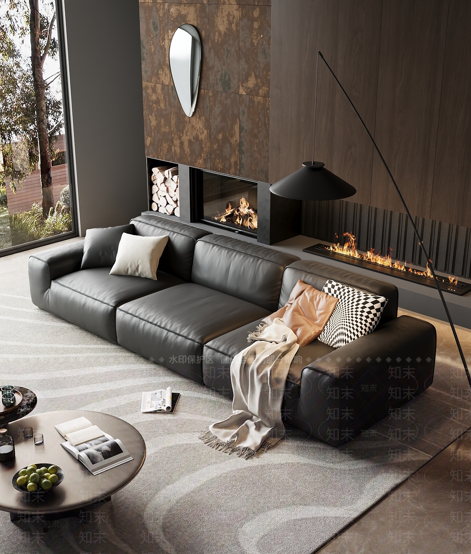 现代轻奢家居客厅3D模型下载【ID:1165005403】