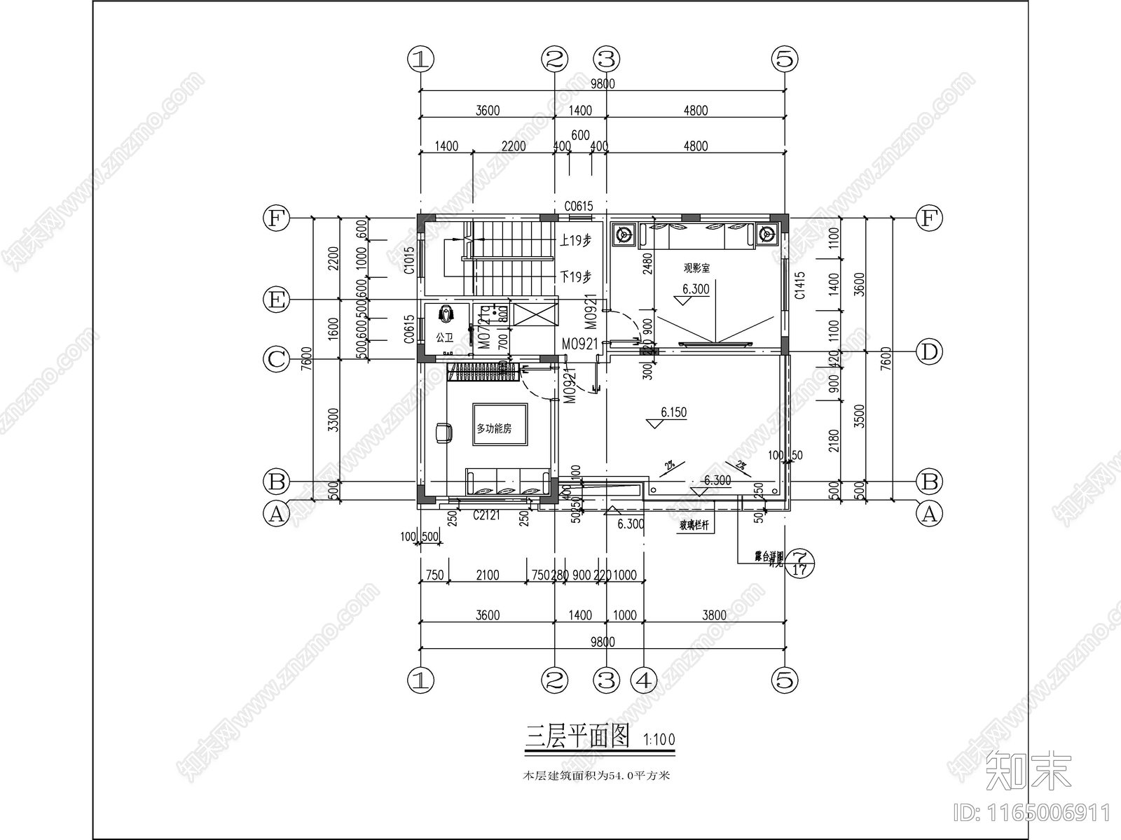 现代简约别墅建筑cad施工图下载【ID:1165006911】