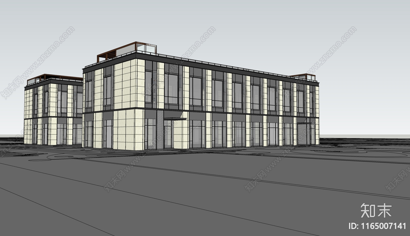 现代办公楼SU模型下载【ID:1165007141】