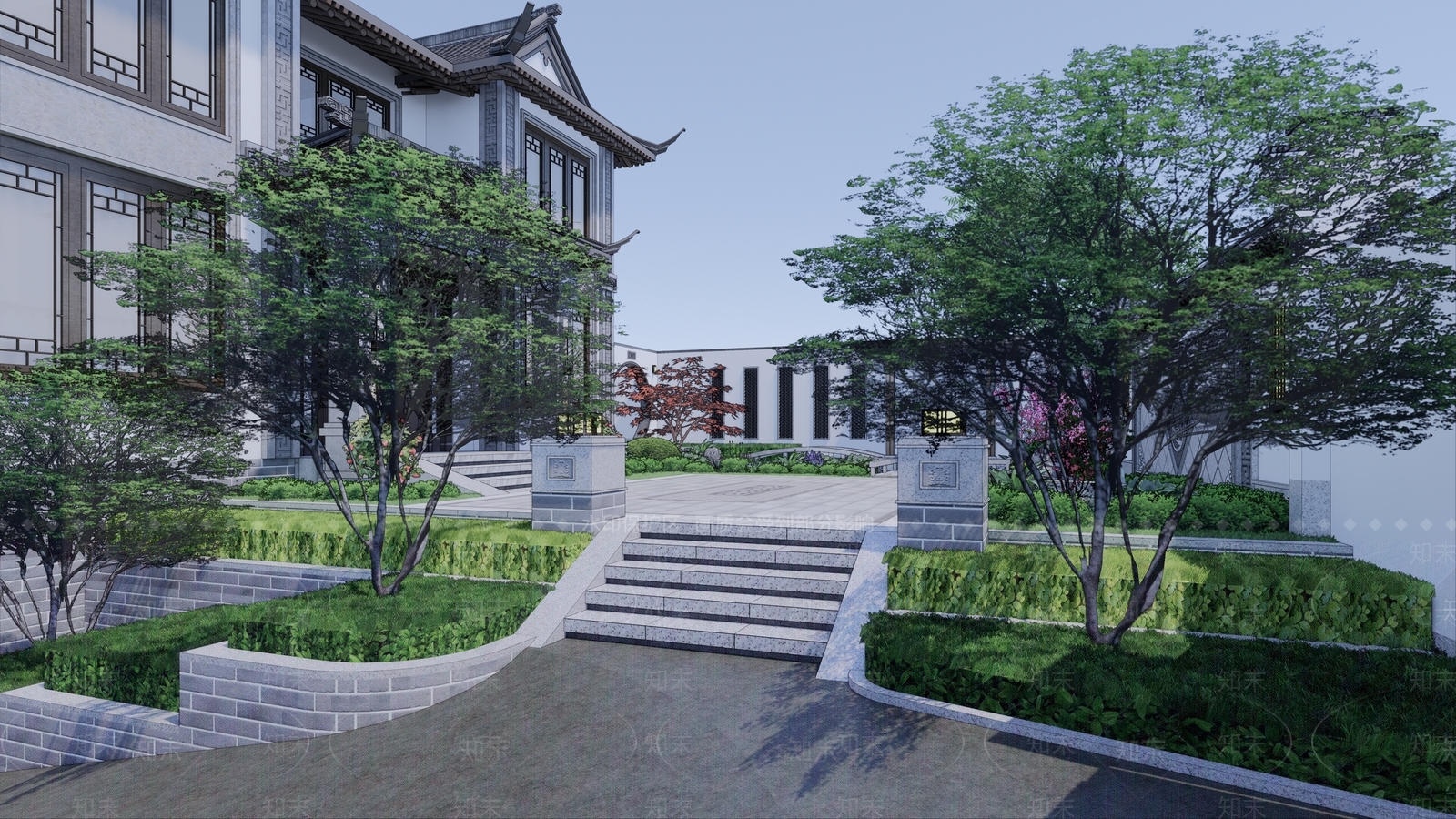 中古简约乡村庭院SU模型下载【ID:1165007212】
