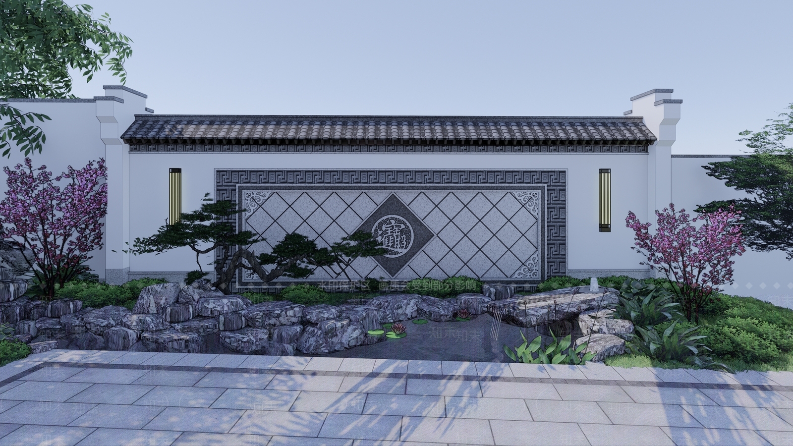 中古简约乡村庭院SU模型下载【ID:1165007212】