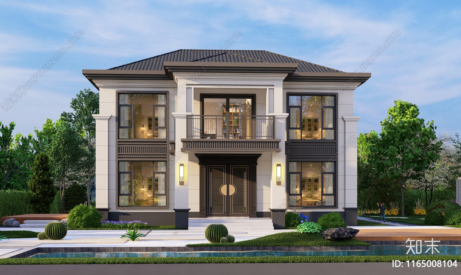 新中式别墅建筑施工图下载【ID:1165008104】