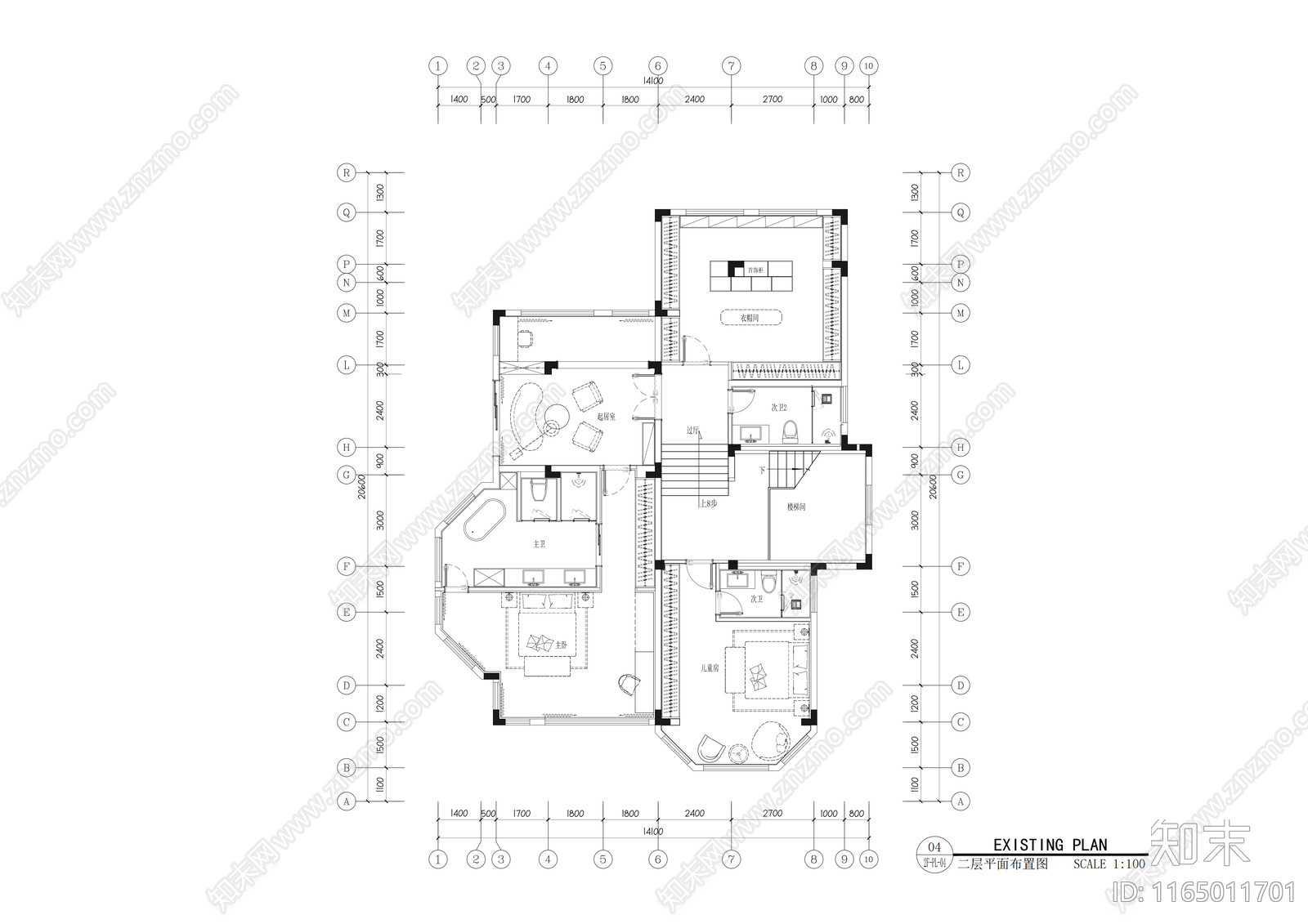 法式整体家装空间cad施工图下载【ID:1165011701】