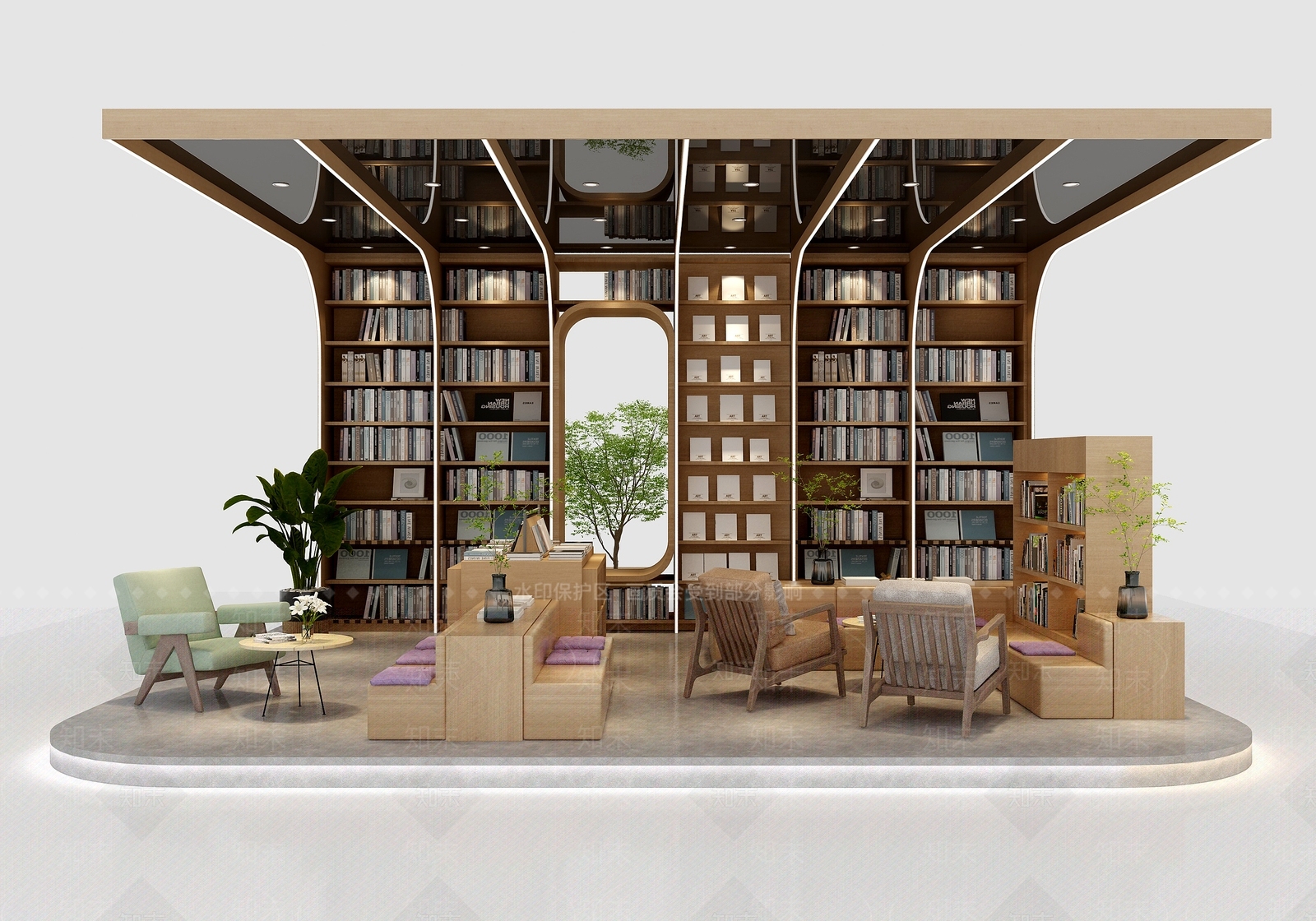 现代简约书店3D模型下载【ID:1165010613】