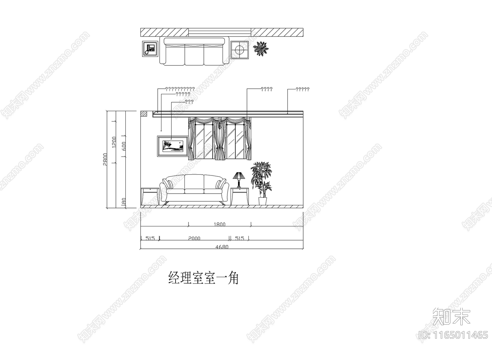 现代办公室cad施工图下载【ID:1165011465】