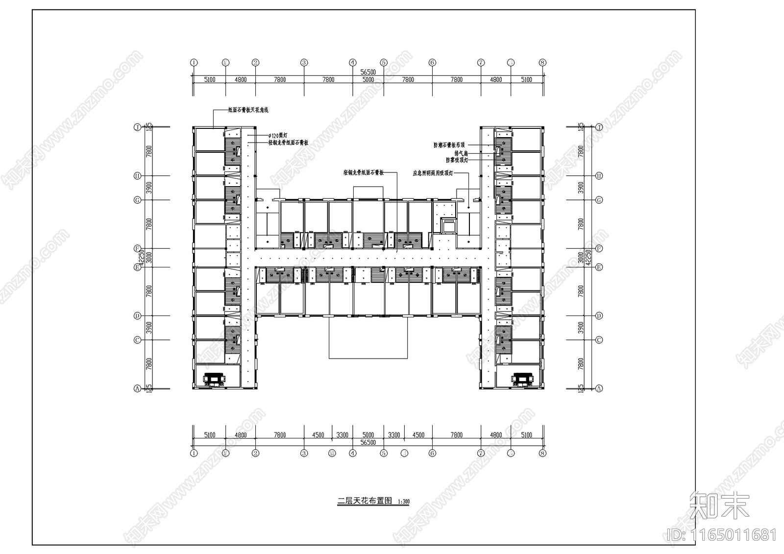 现代办公室cad施工图下载【ID:1165011681】
