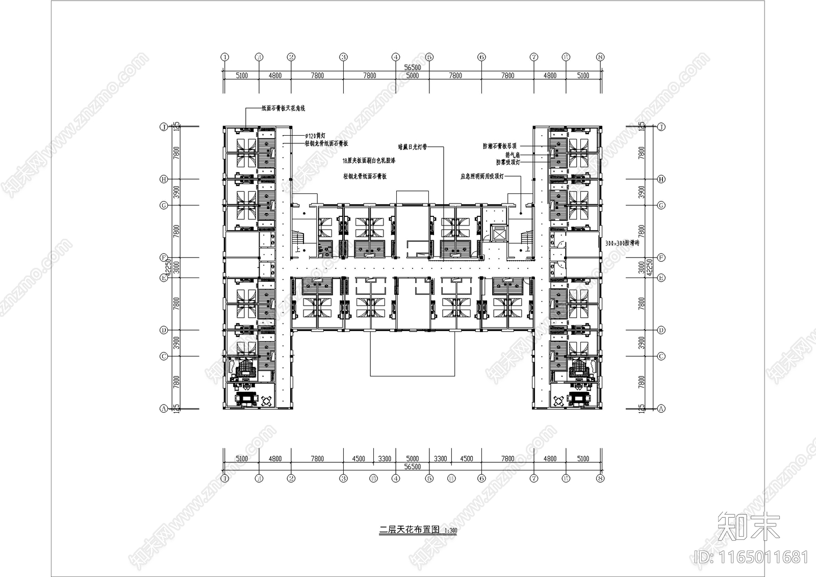 现代办公室cad施工图下载【ID:1165011681】