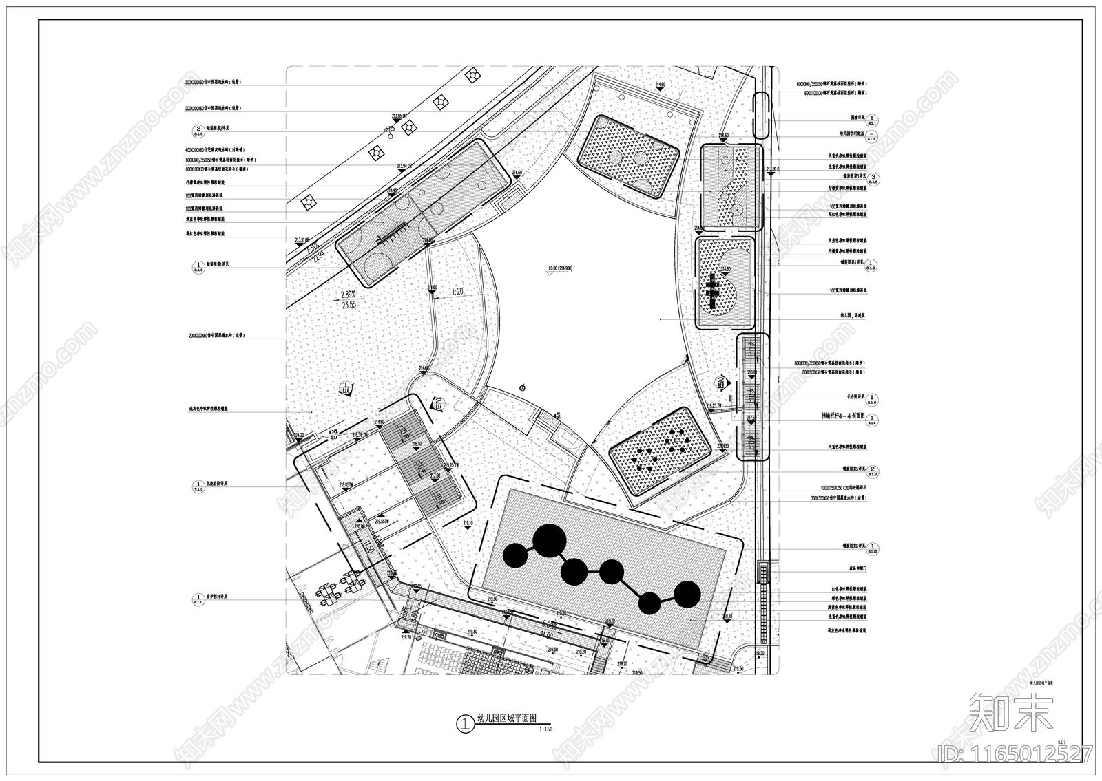 现代校园景观cad施工图下载【ID:1165012527】