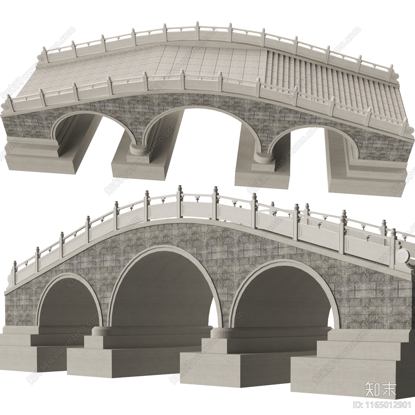 中式桥3D模型下载【ID:1165012901】