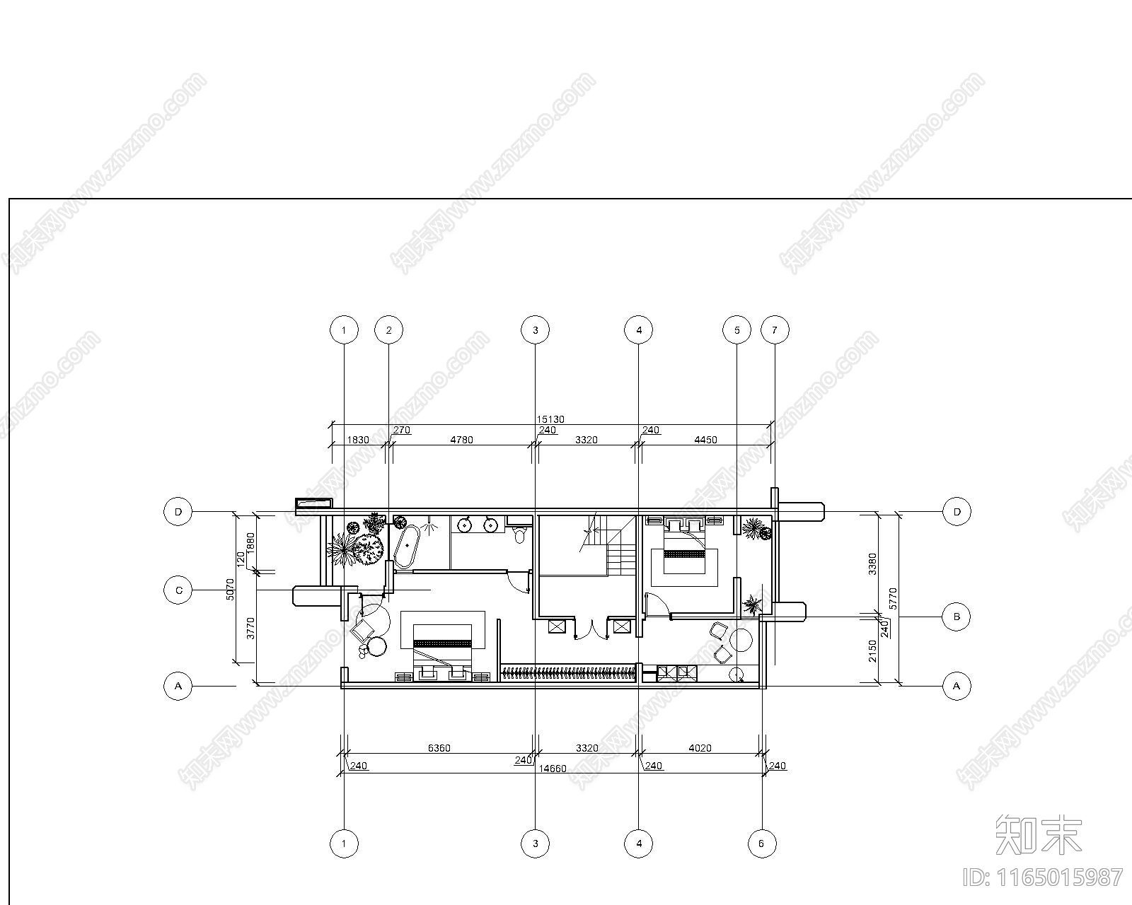 原木侘寂养老院cad施工图下载【ID:1165015987】