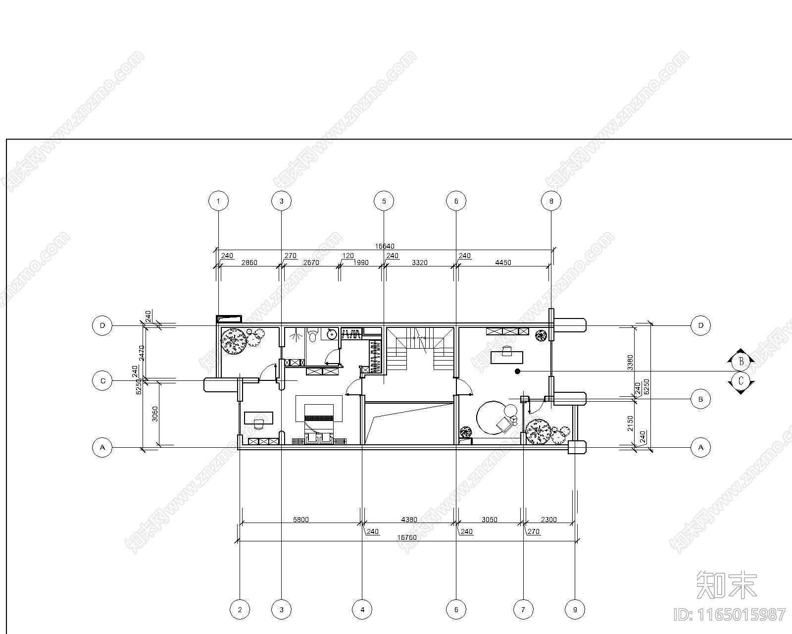 原木侘寂养老院cad施工图下载【ID:1165015987】