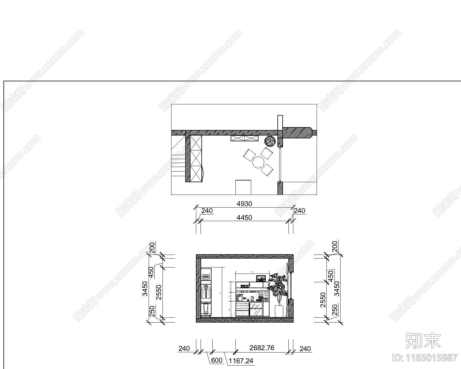 原木侘寂养老院cad施工图下载【ID:1165015987】