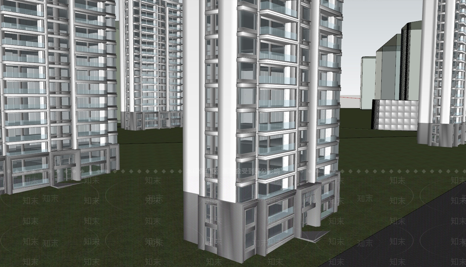现代多层住宅SU模型下载【ID:1165018624】