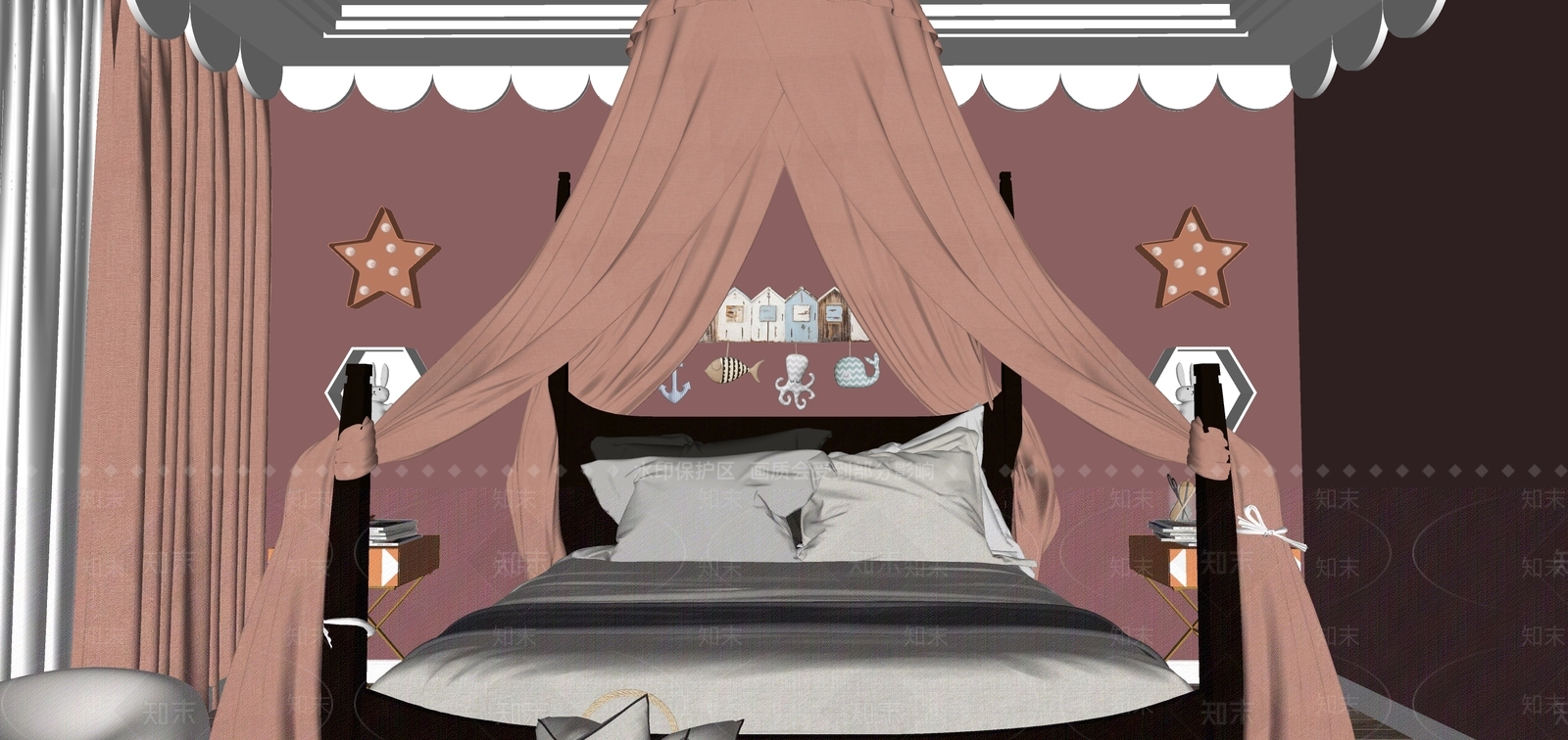 北欧通用儿童房SU模型下载【ID:1165026083】
