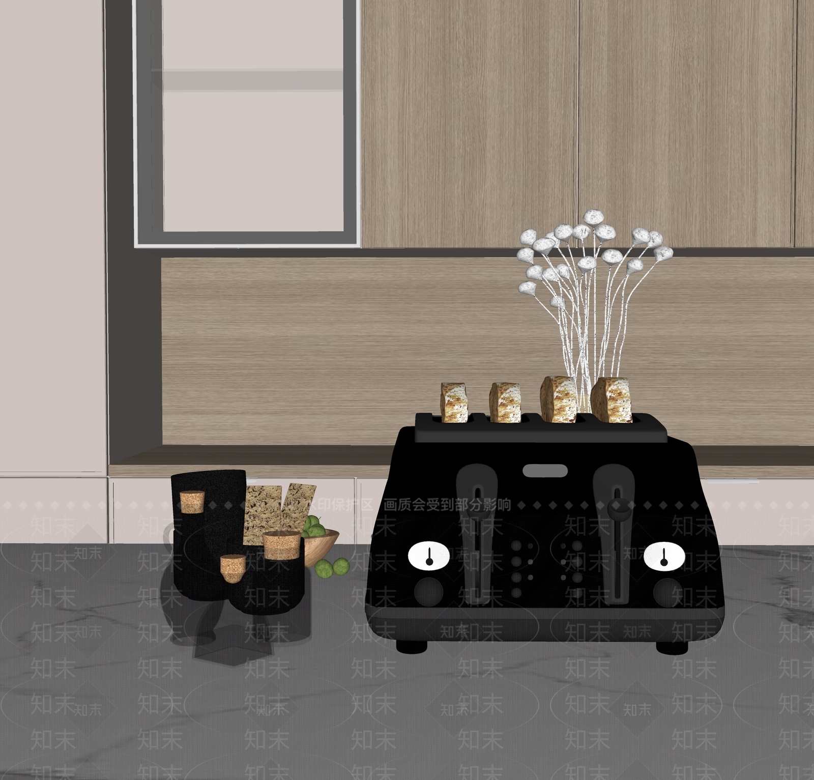 厨房用品组合SU模型下载【ID:1165026479】