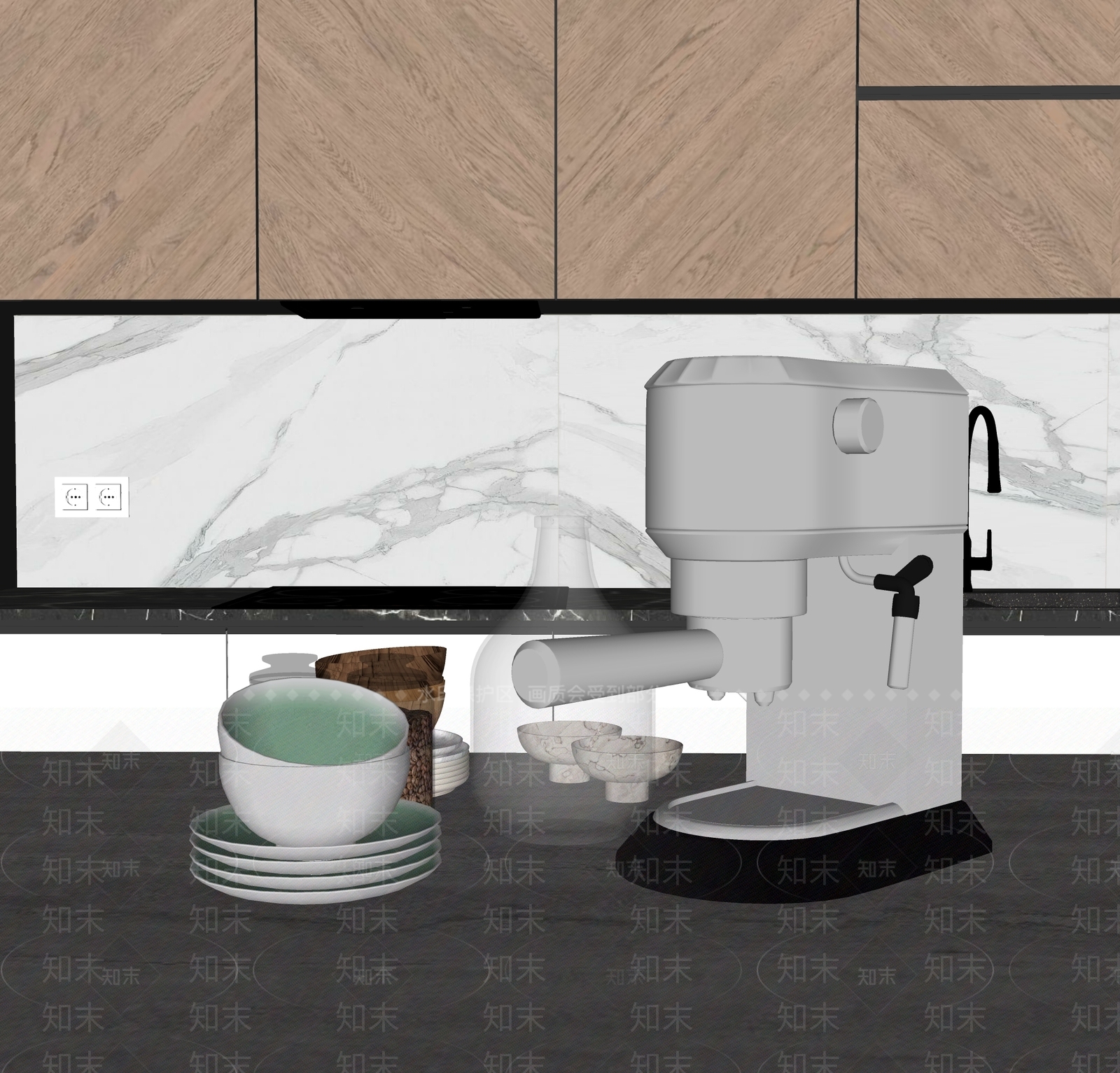 厨房用品组合SU模型下载【ID:1165027998】