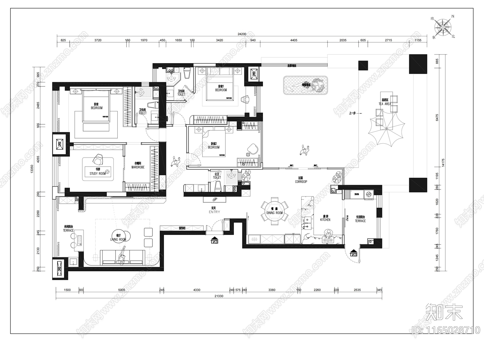 其他家装平面图cad施工图下载【ID:1165028710】