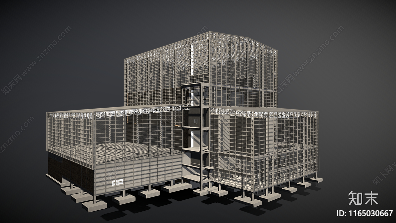 新中式现代艺术风格建筑3D模型下载【ID:1165030667】