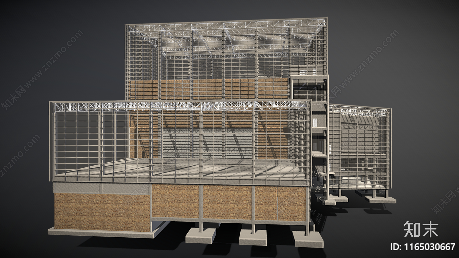 新中式现代艺术风格建筑3D模型下载【ID:1165030667】