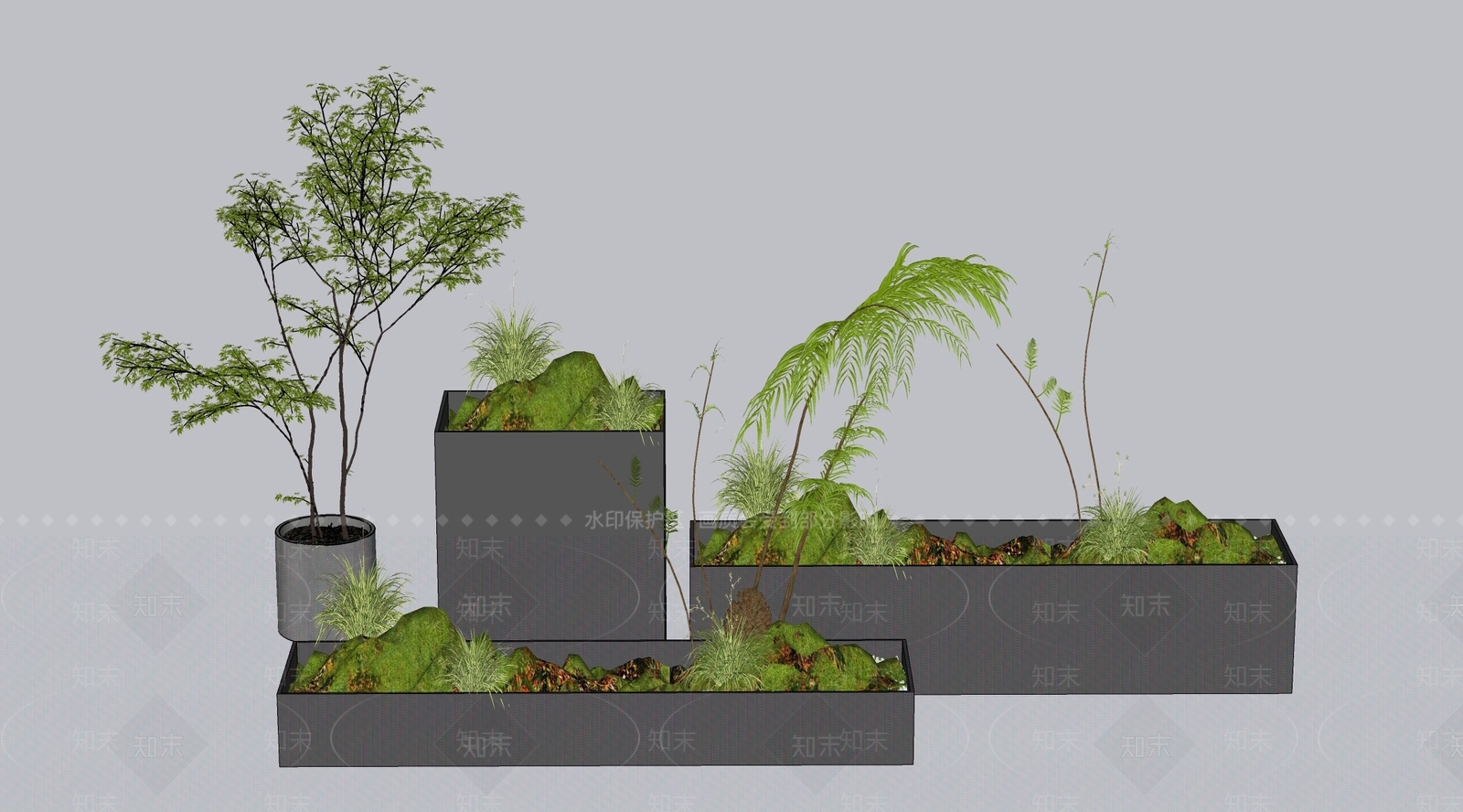 植物组合SU模型下载【ID:1165033182】