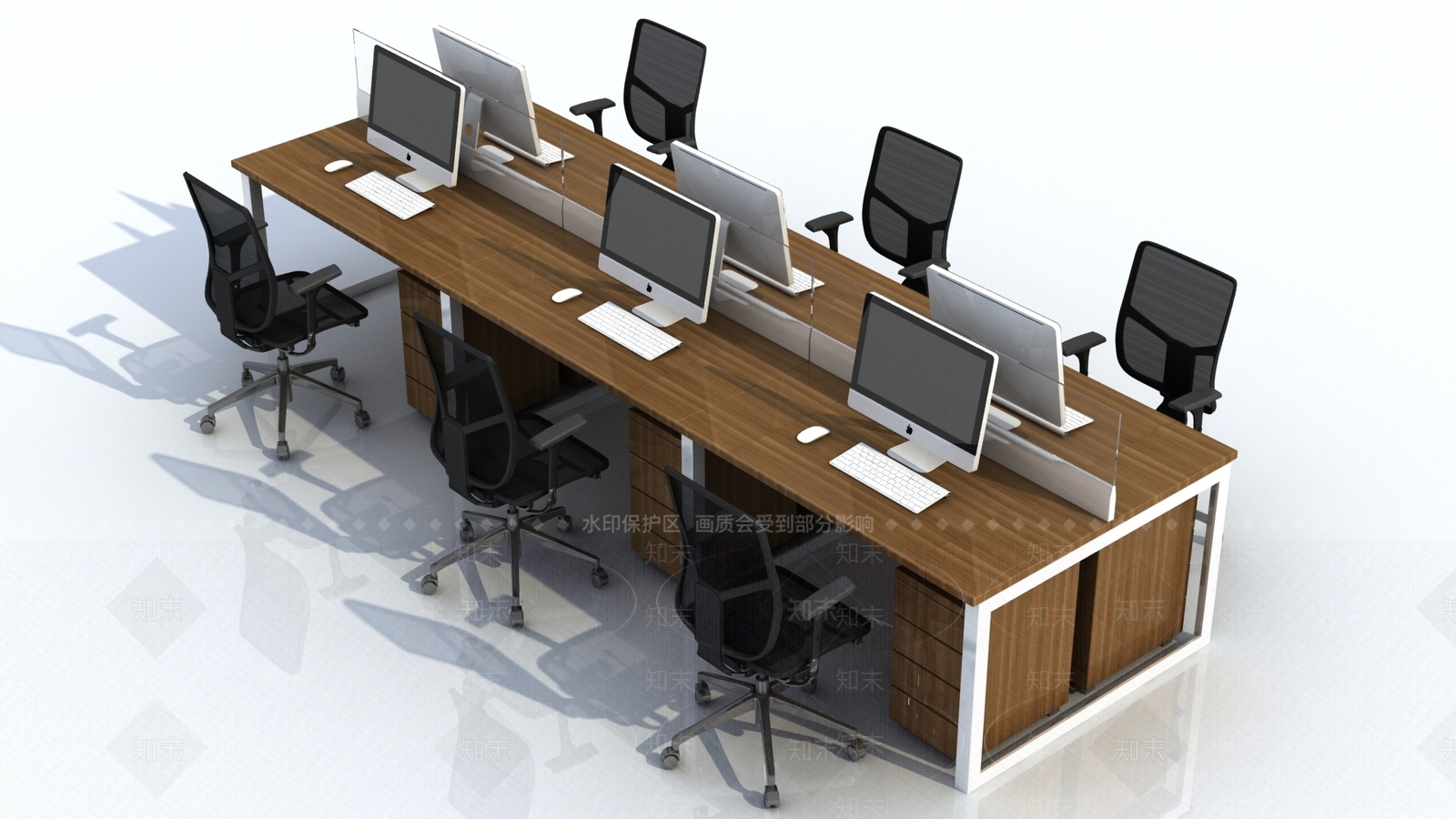 办公桌椅3D模型下载【ID:1165043826】