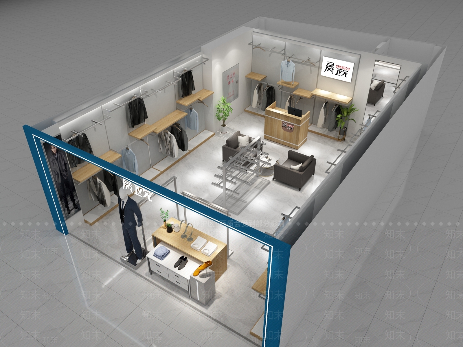 现代服装店3D模型下载【ID:1165057293】
