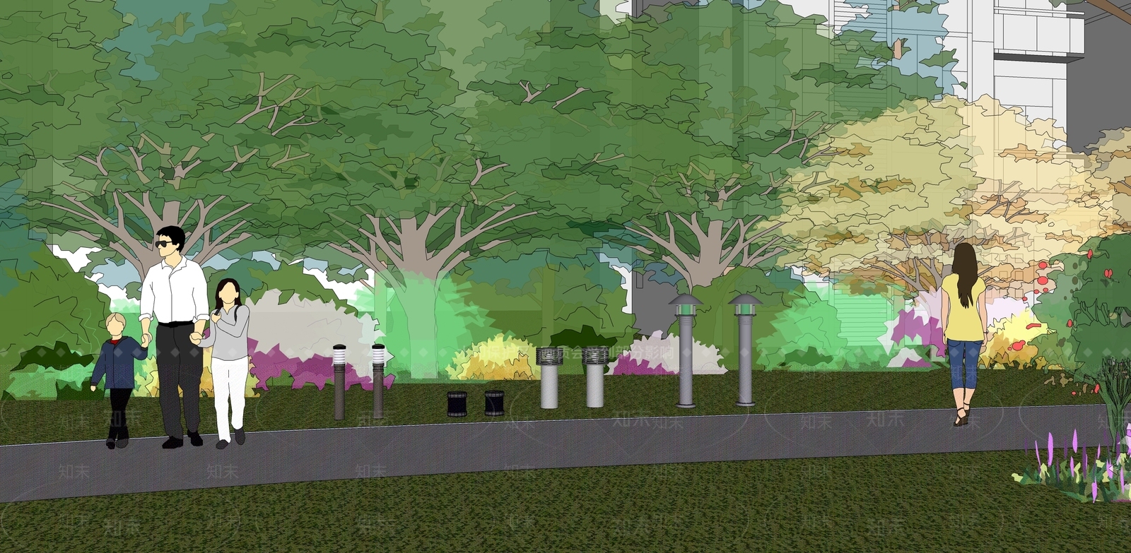 现代路灯SU模型下载【ID:1165057979】
