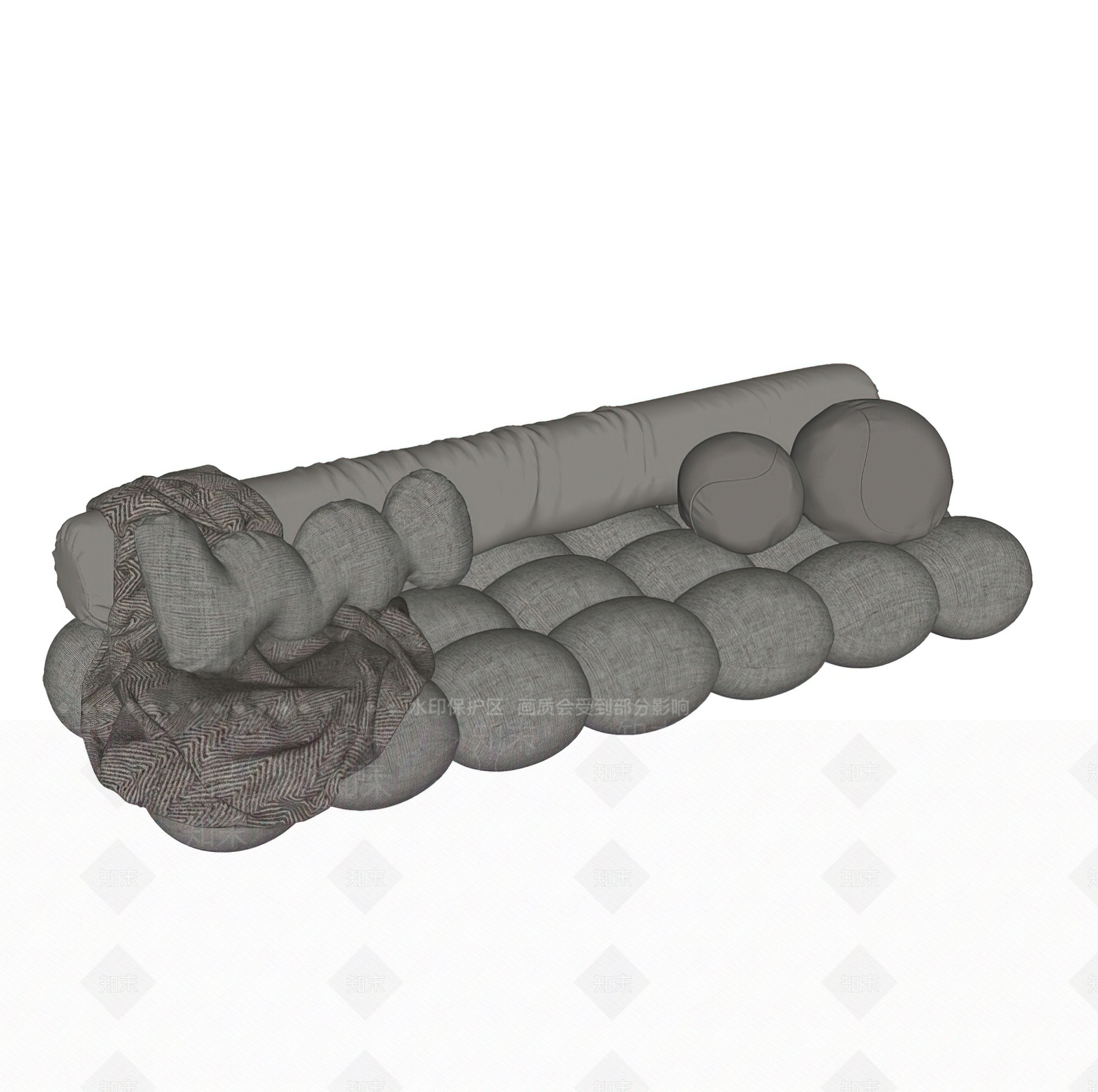 现代极简双人沙发SU模型下载【ID:1165059145】