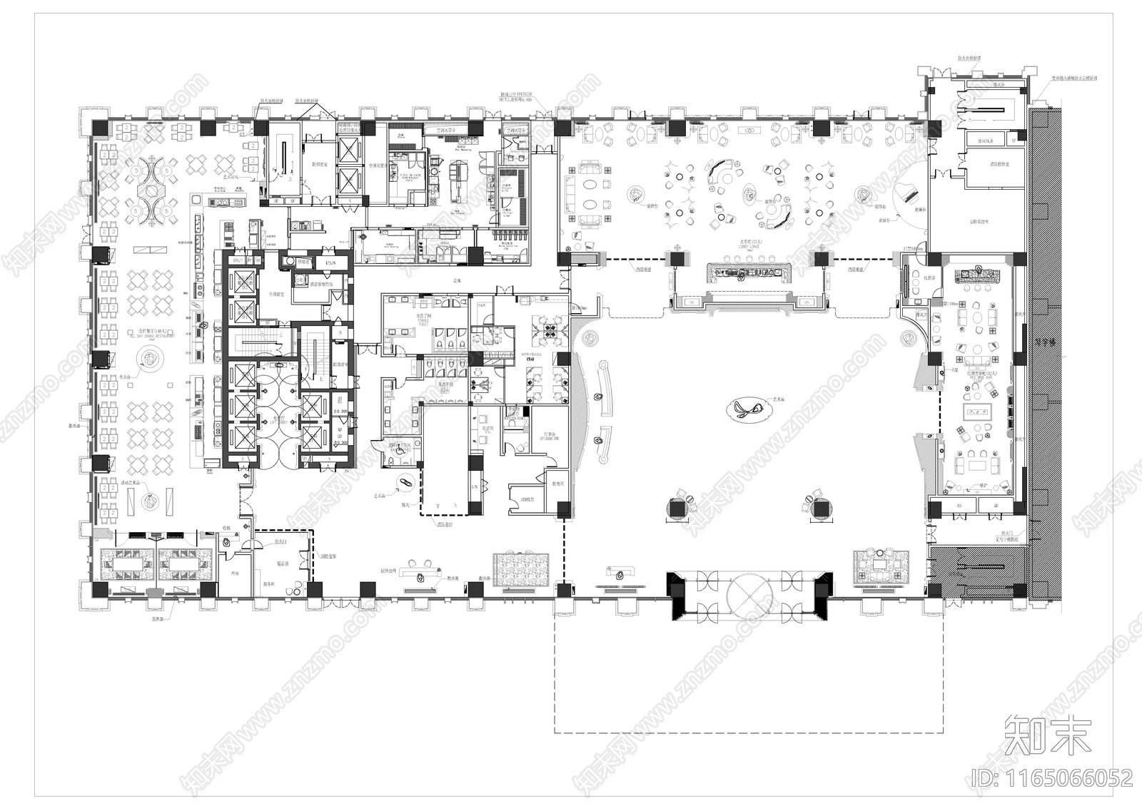 50个酒店大堂方案平面图库施工图下载【ID:1165066052】