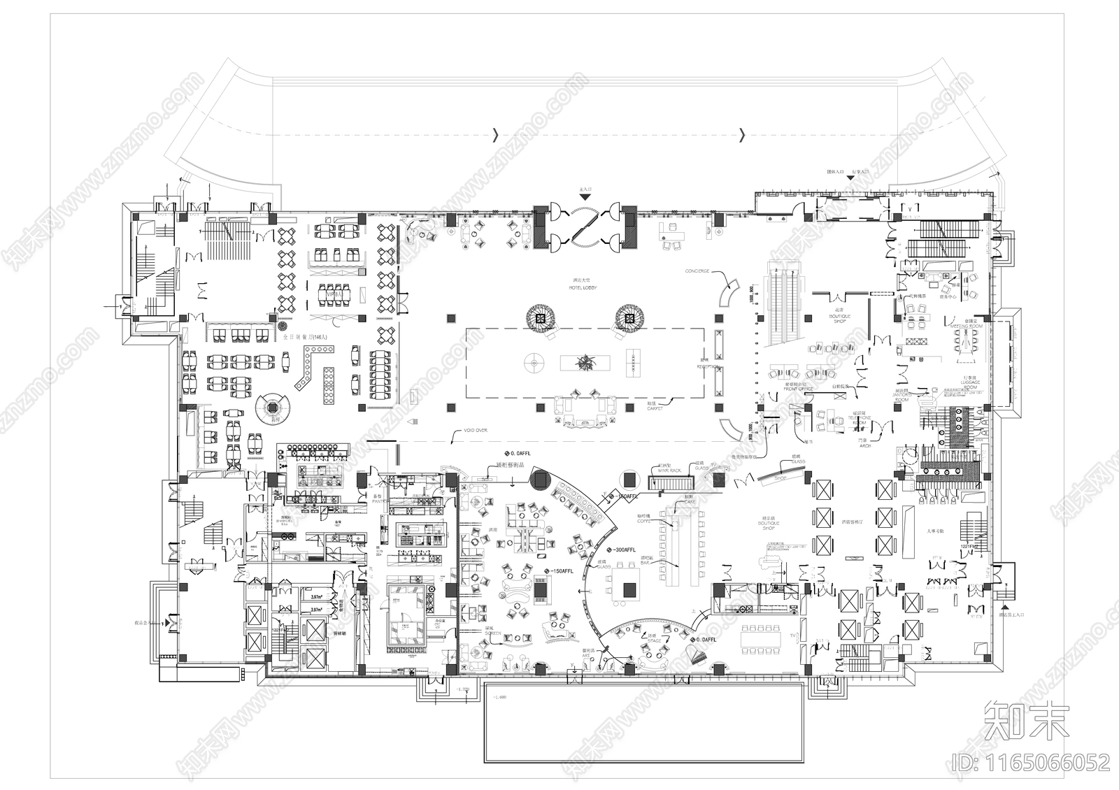 50个酒店大堂方案平面图库施工图下载【ID:1165066052】