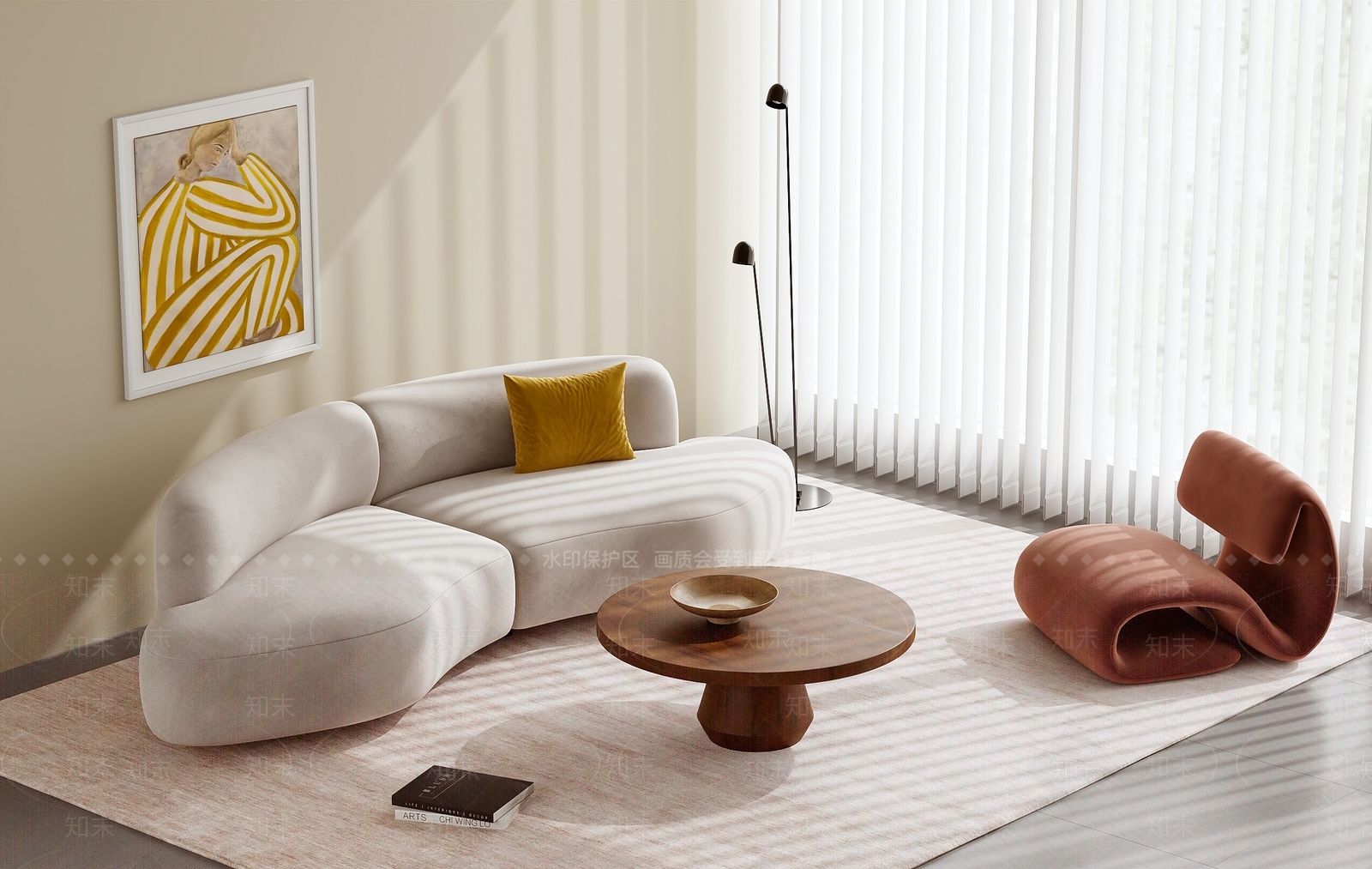 现代沙发组合3D模型下载【ID:1165066058】