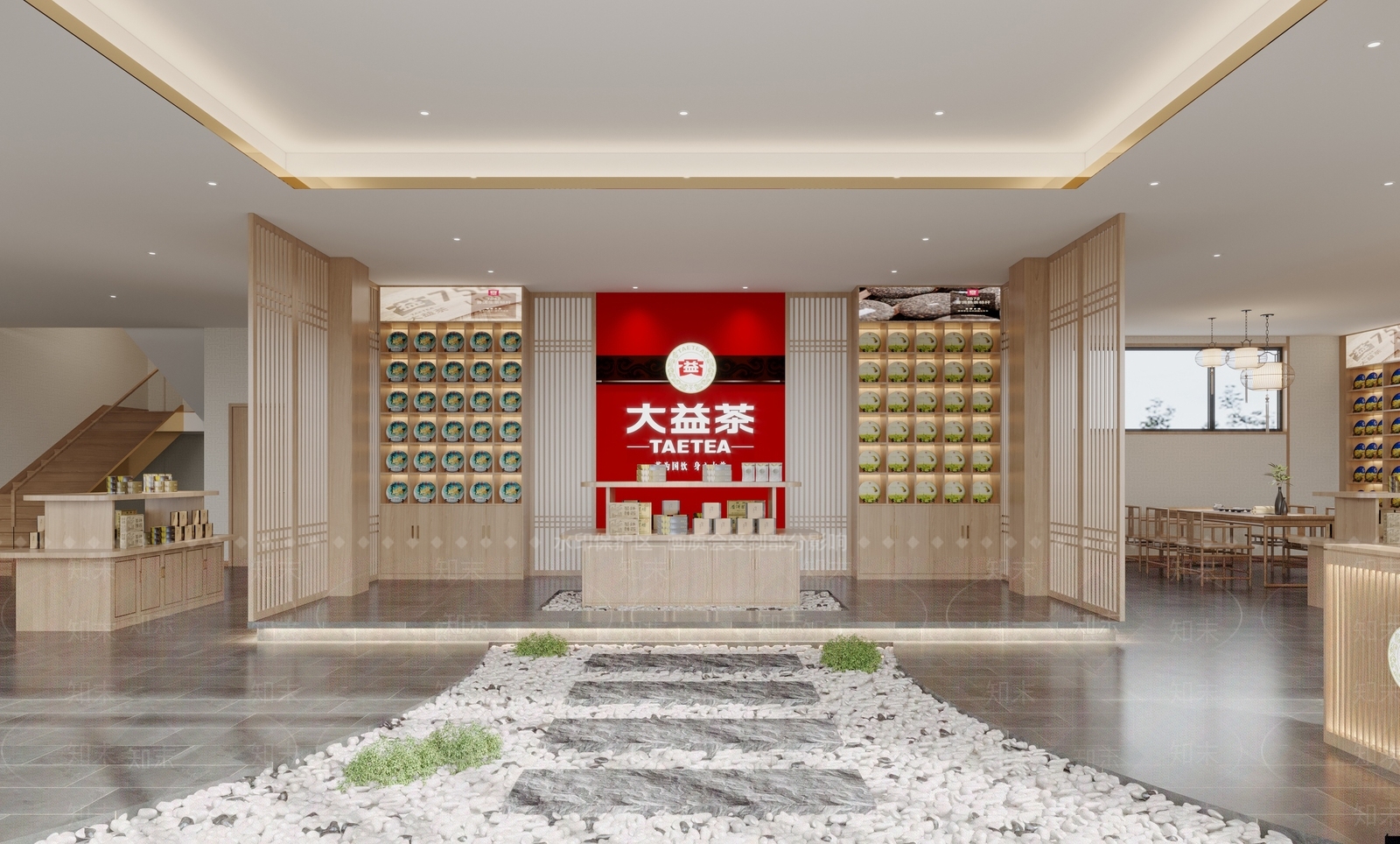 新中式现代茶叶店3D模型下载【ID:1165068708】
