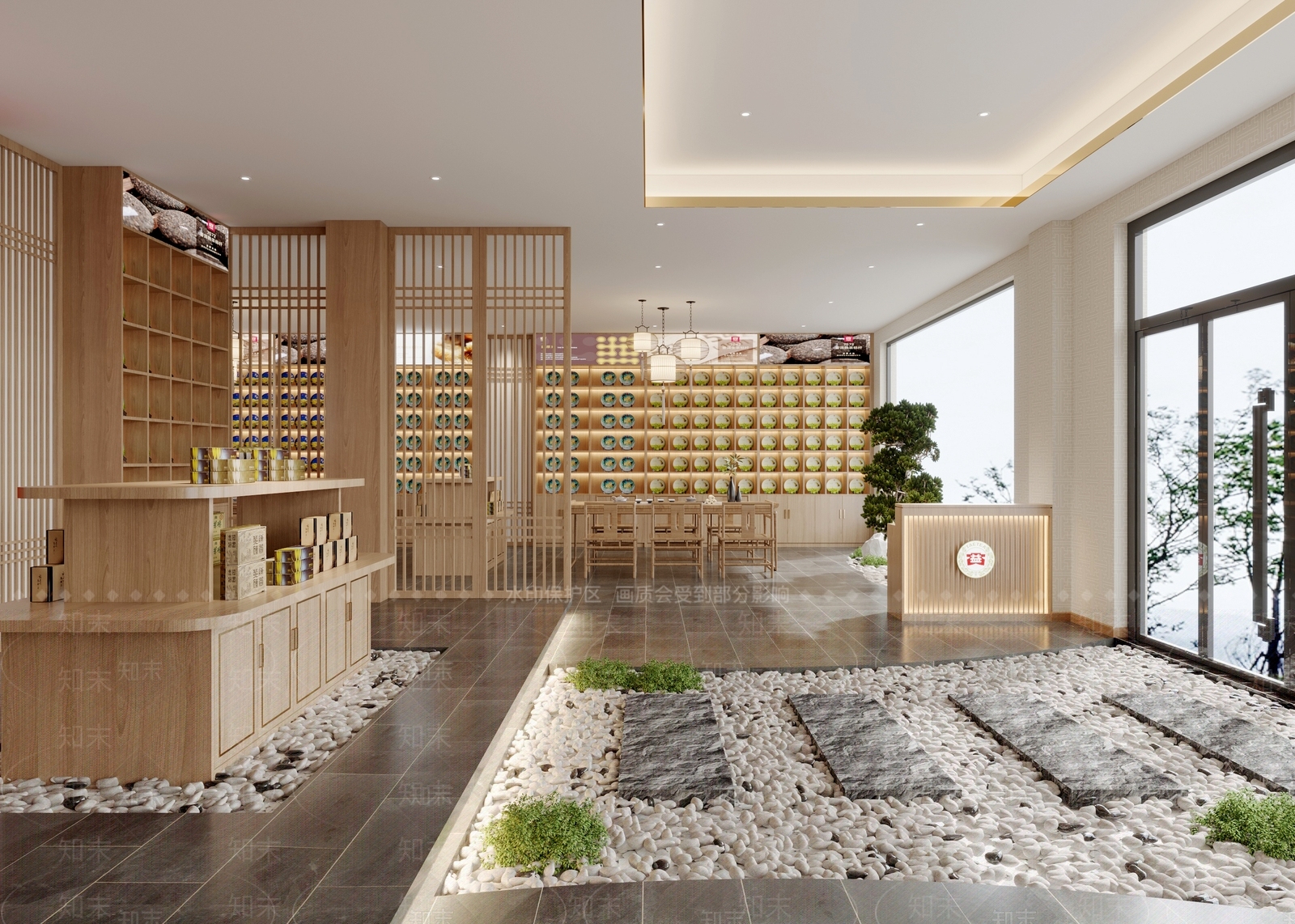 新中式现代茶叶店3D模型下载【ID:1165068708】