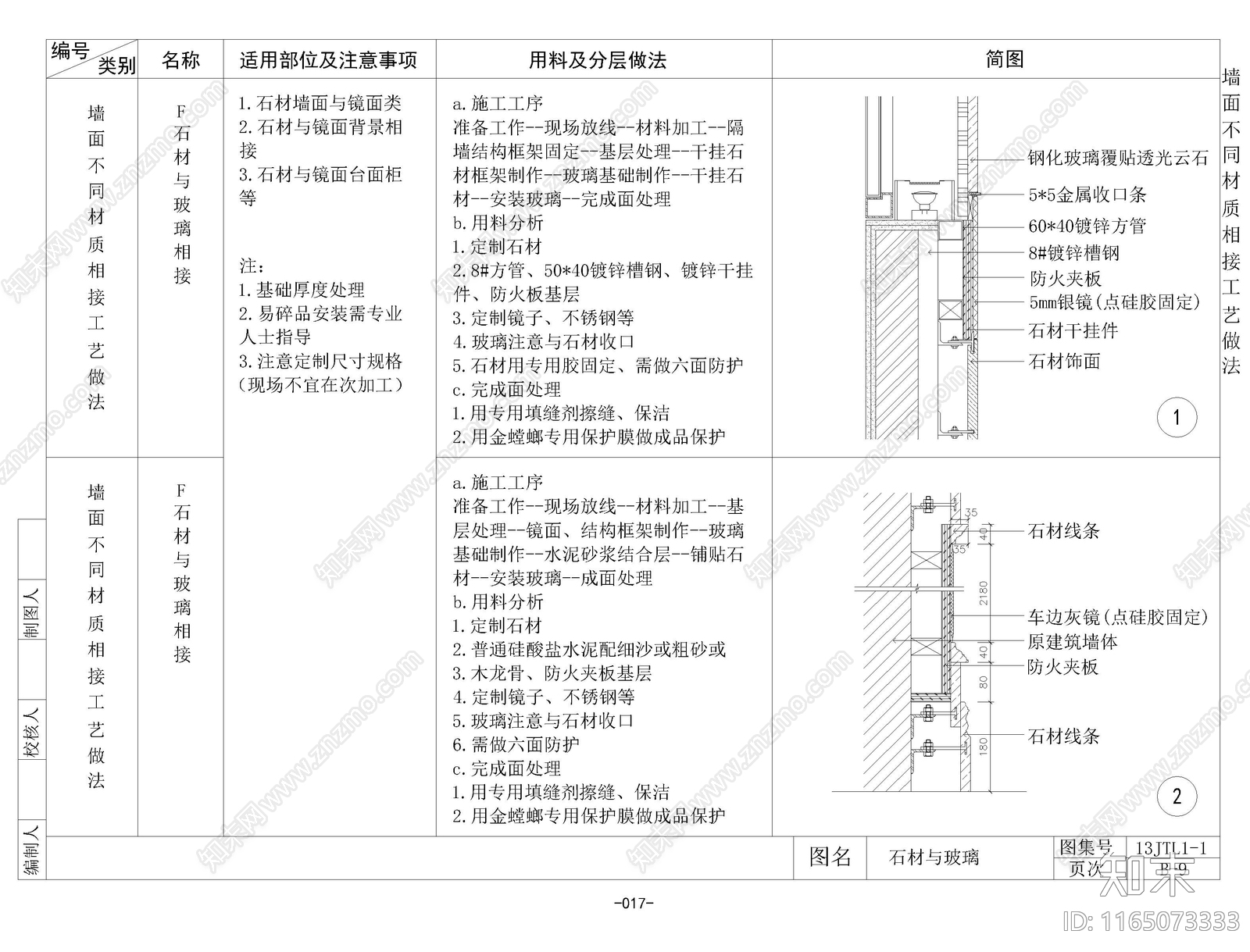 现代墙面节点cad施工图下载【ID:1165073333】