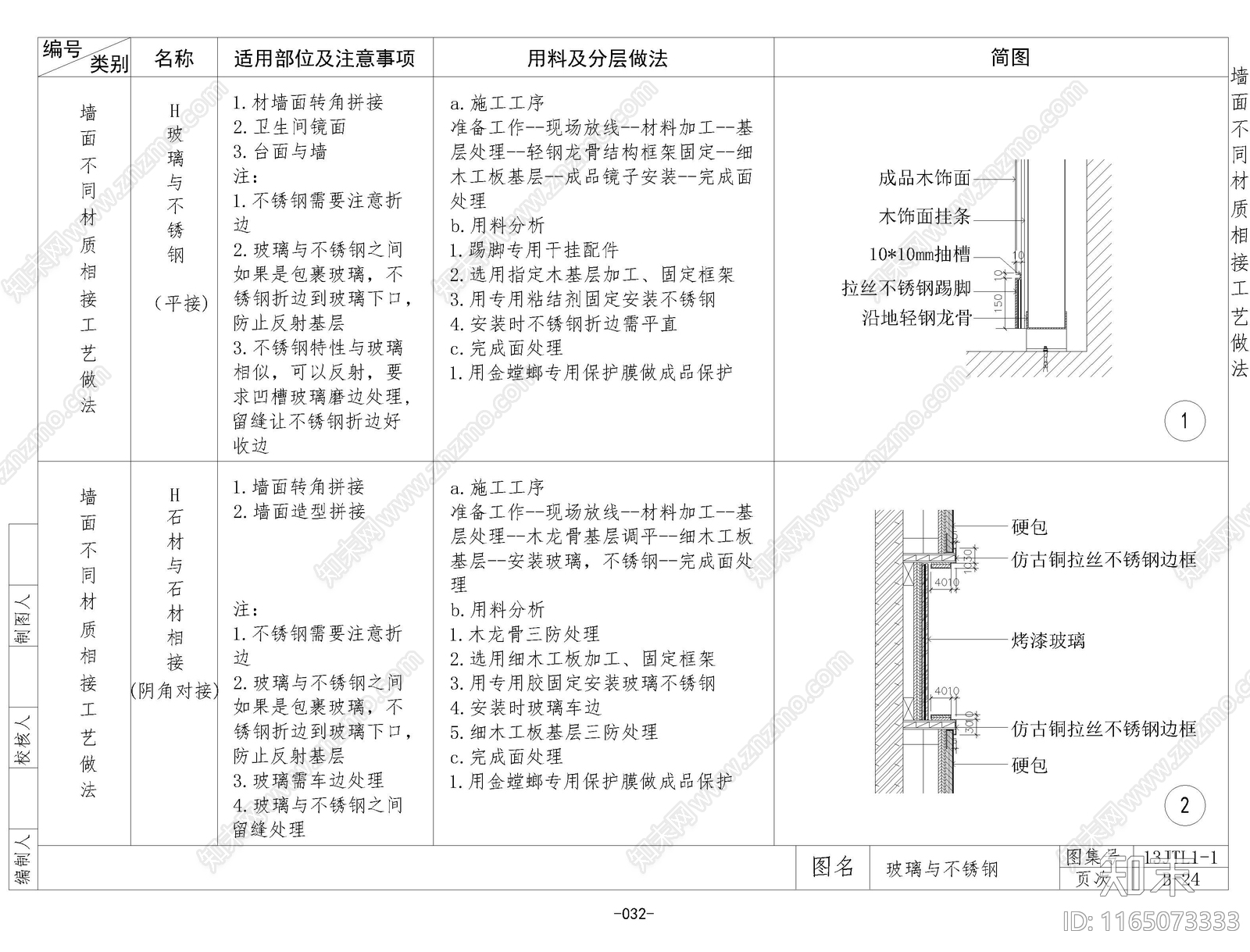 现代墙面节点cad施工图下载【ID:1165073333】