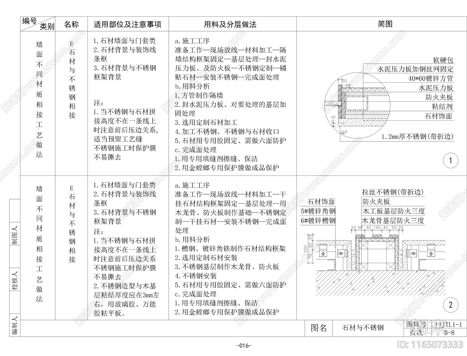 现代墙面节点cad施工图下载【ID:1165073333】