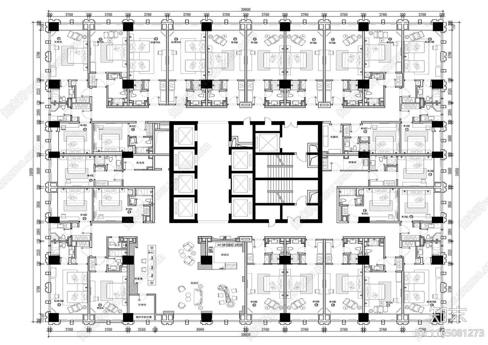 现代酒店施工图下载【ID:1165081273】
