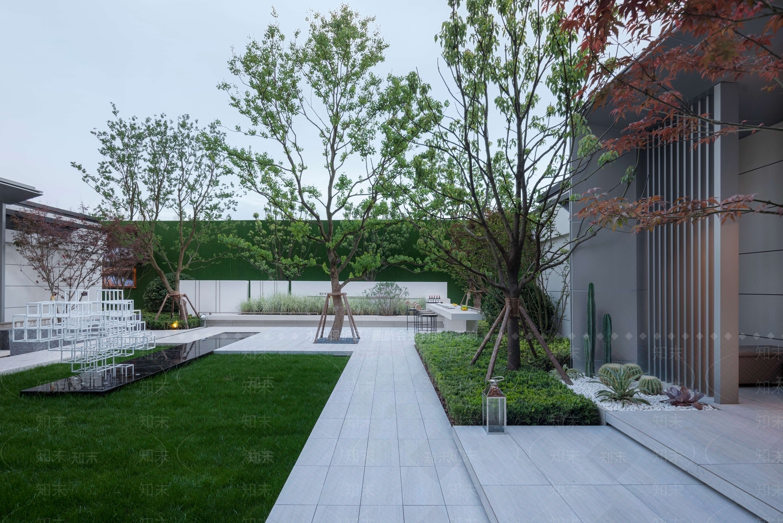 现代小区景观SU模型下载【ID:1165083219】