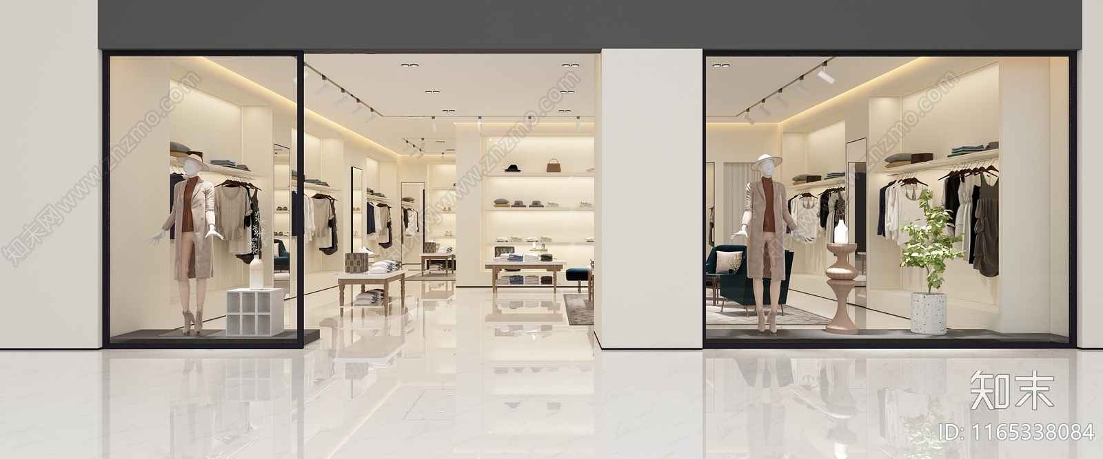 现代服装店cad施工图下载【ID:1165338084】