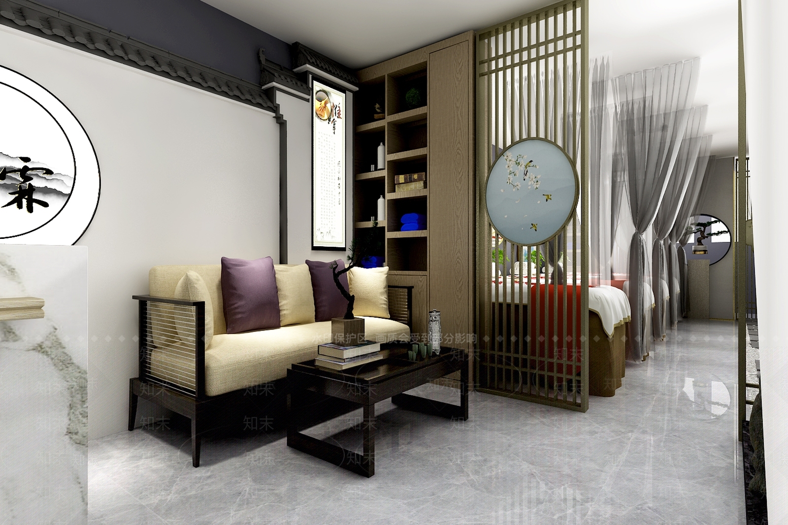 新中式足浴店3D模型下载【ID:1165086565】