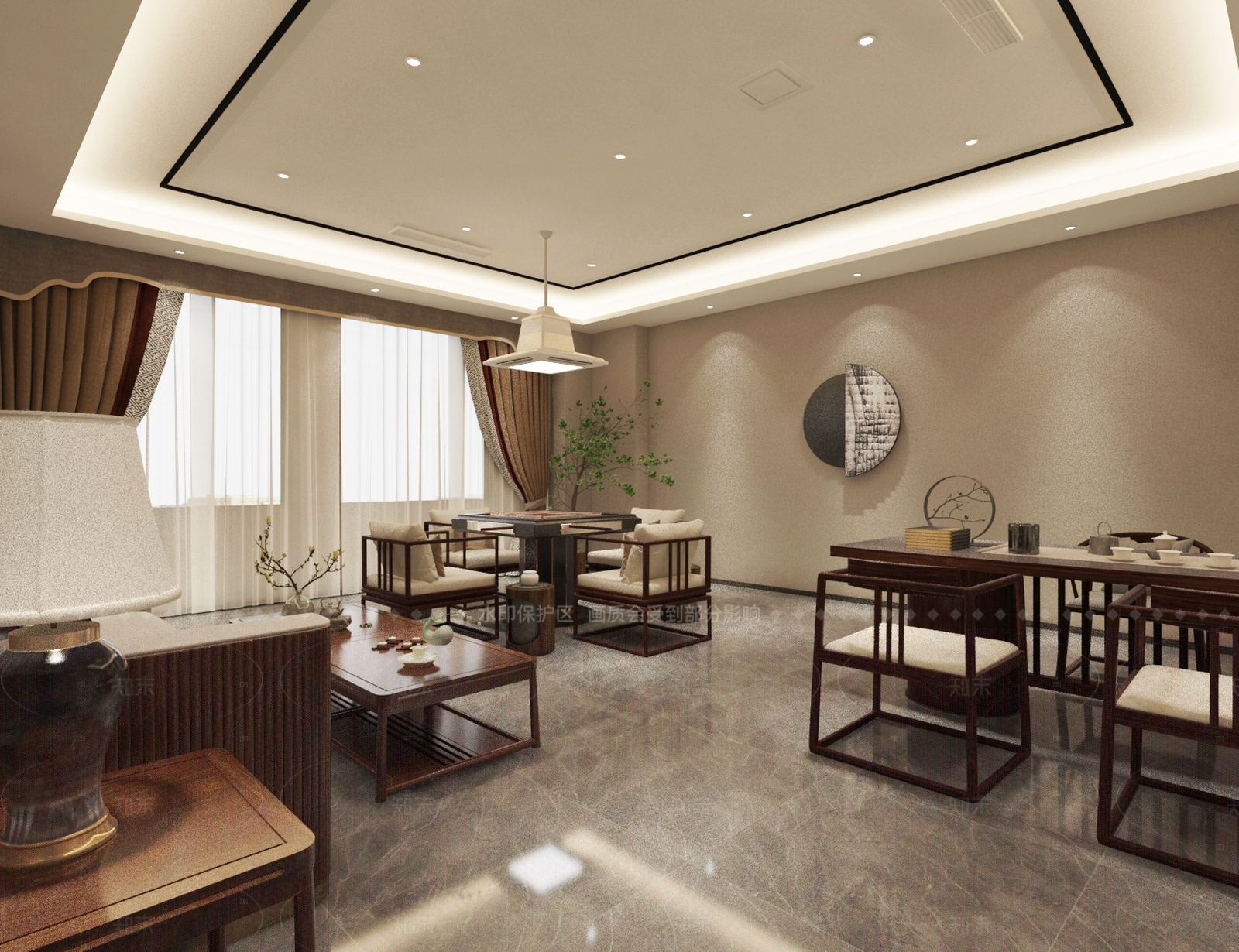 现代茶馆3D模型下载【ID:1214639850】