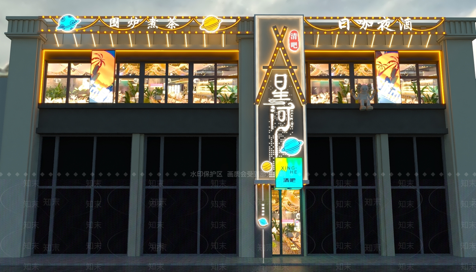 现代轻奢门头3D模型下载【ID:1165087353】
