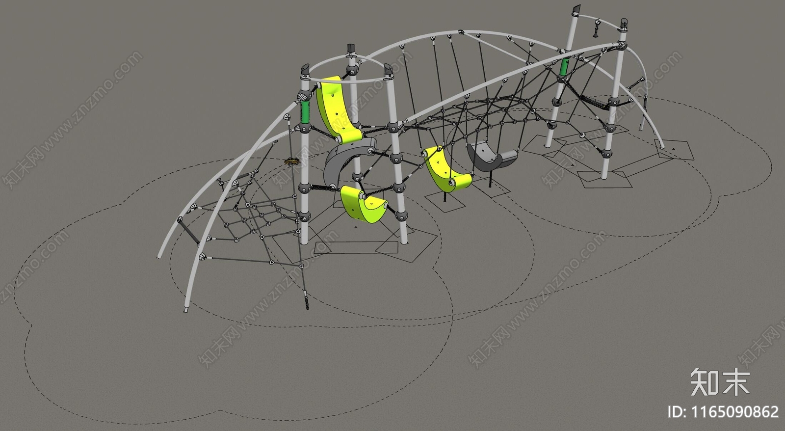 现代儿童游乐区SU模型下载【ID:1165090862】