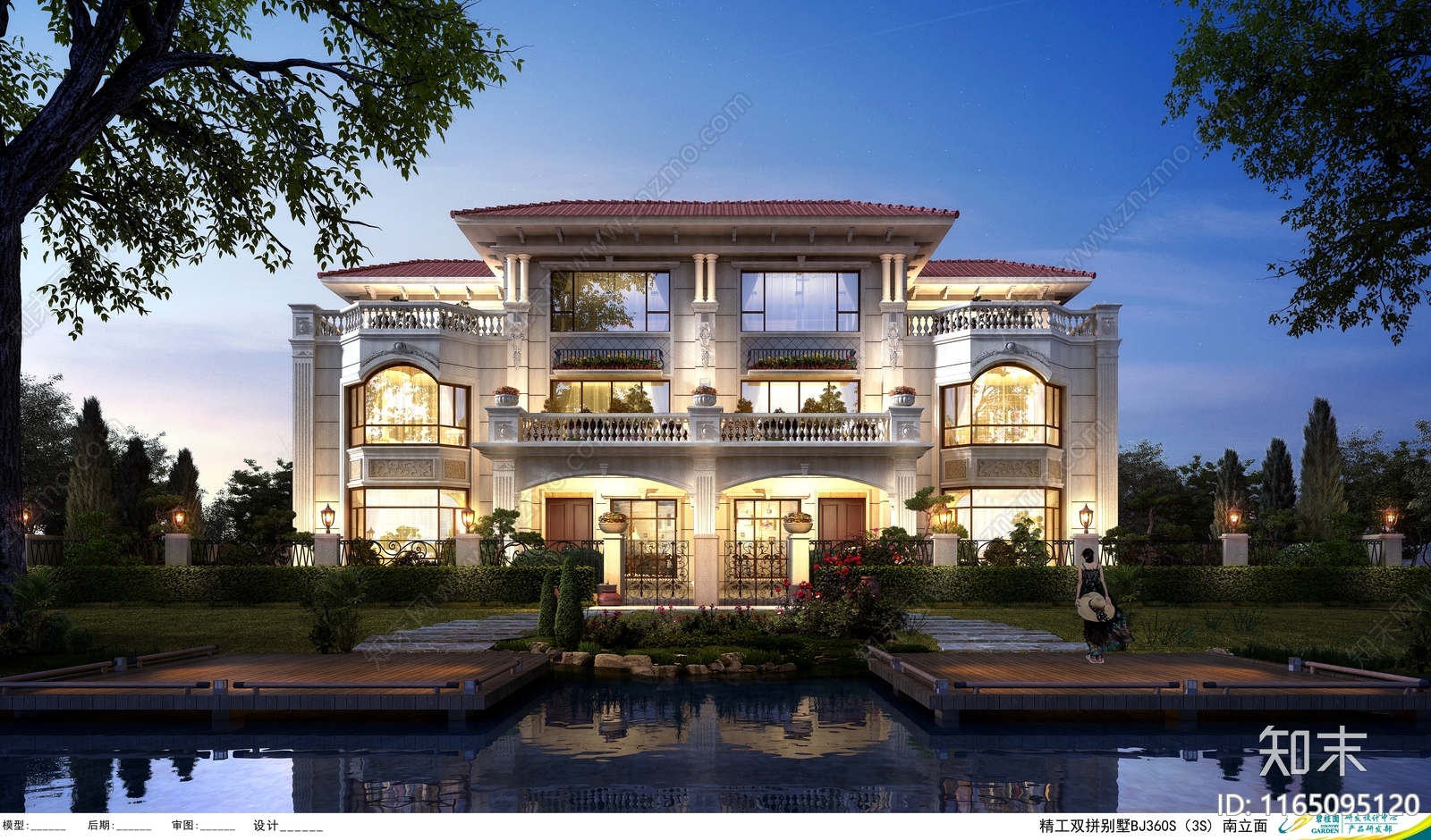 欧式别墅建筑施工图下载【ID:1165095120】