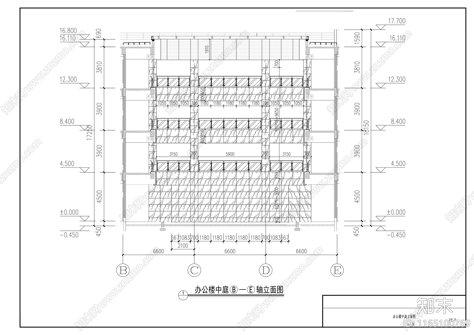 现代整体办公空间cad施工图下载【ID:1165100769】