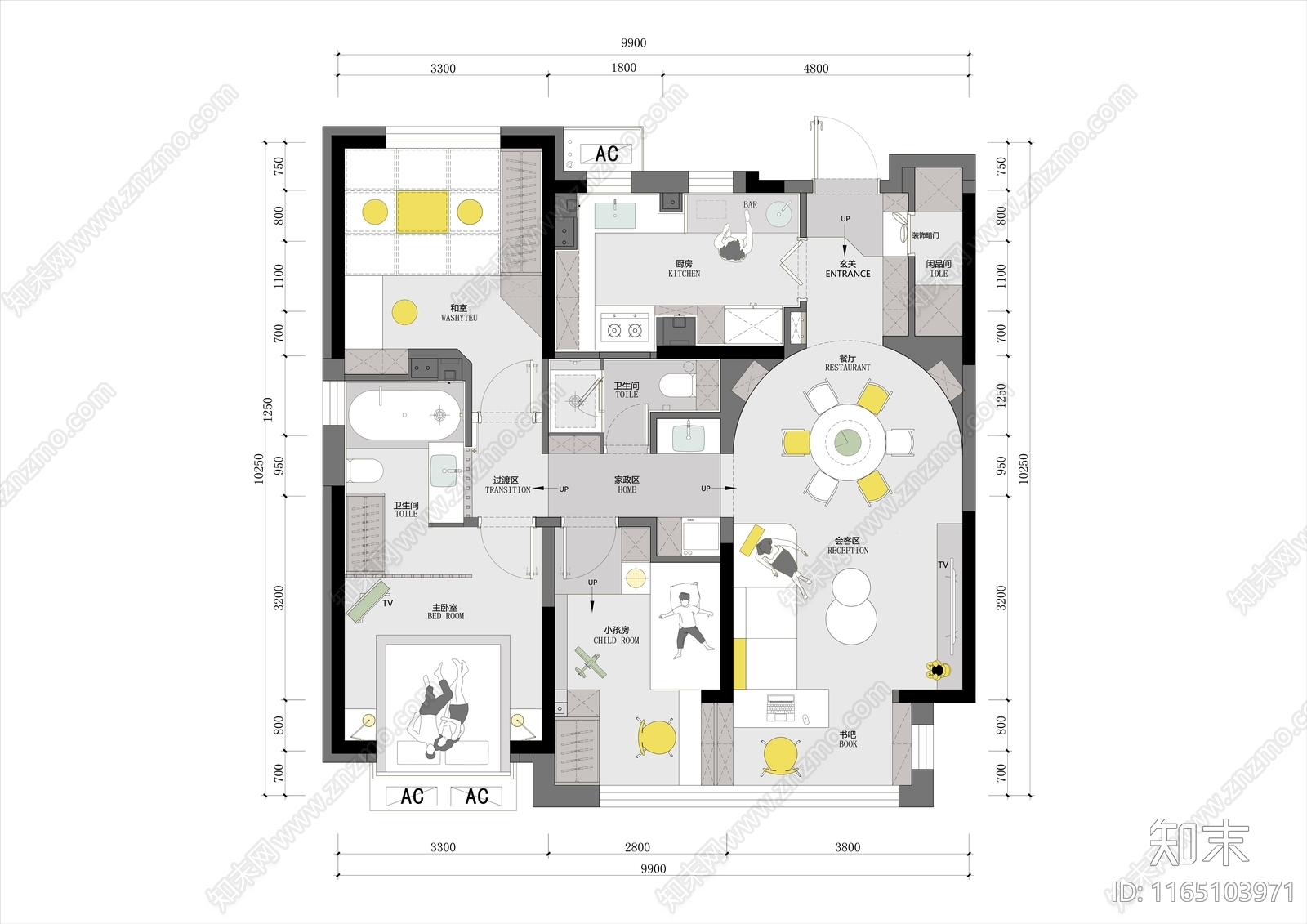 户型优化施工图下载【ID:1165103971】